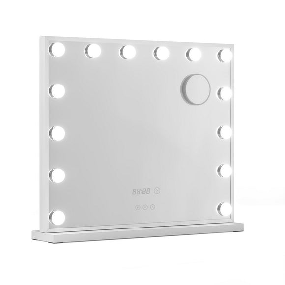 Embellir Makeup Mirror 60x52cm Hollywood Vanity with LED Light Tabletop White