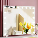 80x65cm Embellir Makeup Mirror Hollywood Vanity with LED Light White Frame-7