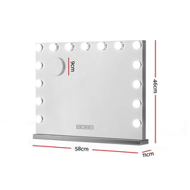 Embellir Bluetooth Makeup Mirror 58x46cm Hollywood Vanity with LED Light Wall - 0