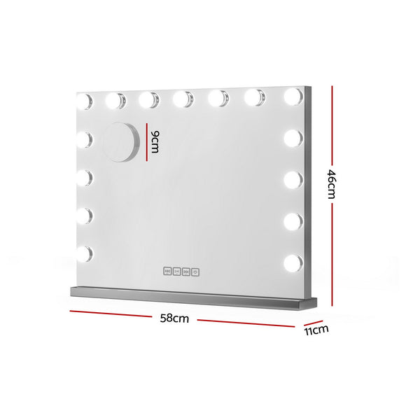 Embellir Bluetooth Makeup Mirror 58x46cm Hollywood Vanity with LED Light Wall