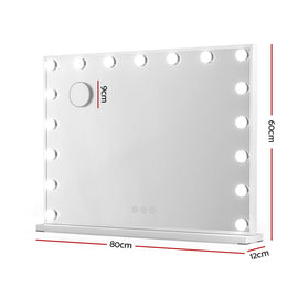 Embellir Makeup Mirror 80x58cm Hollywood Vanity with LED Light Tabletop Wall - 0