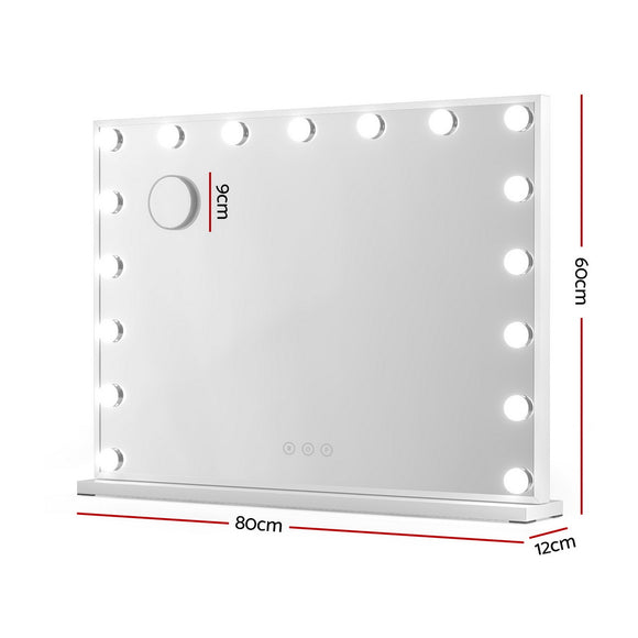 Embellir Makeup Mirror 80x58cm Hollywood Vanity with LED Light Tabletop Wall