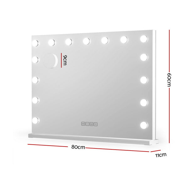 Embellir Bluetooth Makeup Mirror 80x58cm Hollywood Vanity with LED Light Wall
