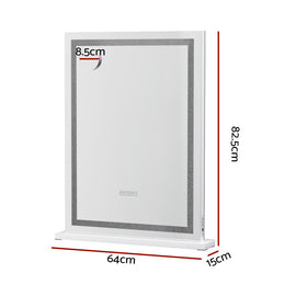 Embellir Bluetooth Makeup Mirror 58x80cm Hollywood Vanity with LED Light Crystal - 0