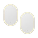 Embellir 2 LED Wall Mirror With Light 50X75CM Bathroom Decor Oval Mirrors Vanity-1