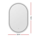 Embellir 2 LED Wall Mirror With Light 50X75CM Bathroom Decor Oval Mirrors Vanity-2