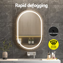 Embellir 2 LED Wall Mirror With Light 50X75CM Bathroom Decor Oval Mirrors Vanity-6