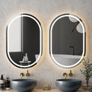 Embellir 2 LED Wall Mirror With Light 50X75CM Bathroom Decor Oval Mirrors Vanity-7
