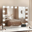 Embellir Makeup Mirror 58x46cm Hollywood Vanity with LED Light Tabletop Wall-7