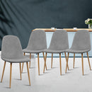Artiss Dining Chairs Set of 4 Linen Curved Slope Grey-8