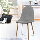 Artiss Dining Chairs Set of 4 Linen Curved Slope Grey-7
