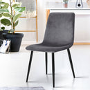 Artiss Dining Chairs Set of 4 Velvet Horizontal Slope Grey-7
