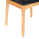 Artiss Dining Chair Rubber Wood Leather Seat Black-4