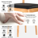 Artiss Dining Chair Rubber Wood Leather Seat Black-5