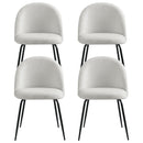 Artiss Dining Chairs Set of 4 Sherpa Boucle White-3