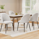 Artiss Dining Chairs Set of 4 Sherpa Boucle White-7