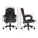 Artiss Massage Office Chair Executive Computer Gaming Chairs Black PU Leather-3