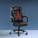 Artiss Massage Office Chair Executive Computer Gaming Chairs Black PU Leather-1