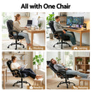 Artiss Massage Office Chair Executive Computer Gaming Chairs Black PU Leather-6