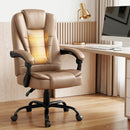 Artiss Massage Office Chair Executive Computer Gaming Chairs Brown PU Leather Espresso-10