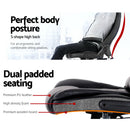 Artiss 8 Point Massage Office Chair Heated Seat Recliner PU Black-5