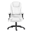 Artiss 8 Point Massage Office Chair Heated Seat Recliner PU White-3