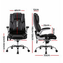 Artiss 8 Point Massage Office Chair PU Leather Black-2