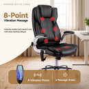 Artiss 8 Point Massage Office Chair PU Leather Black-4