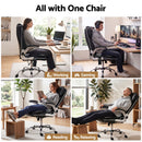 Artiss 8 Point Massage Office Chair PU Leather Black-6
