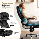 Artiss 8 Point Massage Office Chair PU Leather Black-7