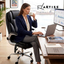 Artiss 8 Point Massage Office Chair PU Leather Black-9