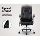 Artiss 8 Point Massage Office Chair PU Leather Black-6