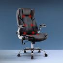 Artiss 8 Point Massage Office Chair PU Leather Black-1