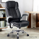 Artiss 8 Point Massage Office Chair PU Leather Black-12