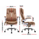 Artiss 8 Point Massage Office Chair PU Leather Espresso-2
