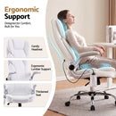 Artiss 8 Point Massage Office Chair PU Leather White-7