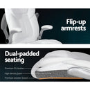 Artiss 8 Point Massage Office Chair PU Leather White-6