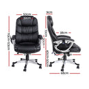 Artiss 8 Point Massage Office Chair Heated Seat PU Black-2