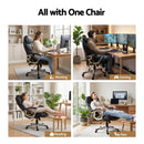 Artiss 8 Point Massage Office Chair Heated Seat PU Black-6
