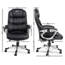Artiss 8 Point Massage Office Chair Heated Seat PU Black-2