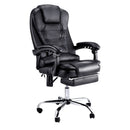 Artiss 8 Point Massage Office Chair PU Leather Footrest Black-1