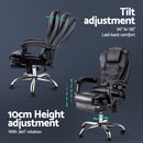 Artiss 8 Point Massage Office Chair PU Leather Footrest Black-5