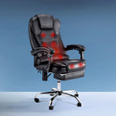 Artiss 8 Point Massage Office Chair PU Leather Footrest Black-10