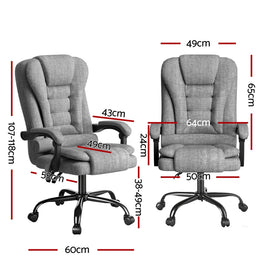 Artiss Executive Office Chair 4-Point Massage Adjustable Ergonomic Recline Back - 0
