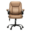 Artiss 2 Point Massage Office Chair Leather Mid Back Espresso-3