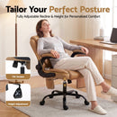 Artiss 2 Point Massage Office Chair Leather Mid Back Espresso-5