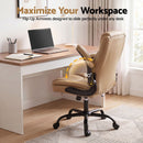 Artiss 2 Point Massage Office Chair Leather Mid Back Espresso-8