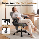Artiss 2 Point Massage Office Chair Leather Mid Back Grey-5
