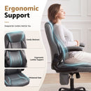 Artiss 2 Point Massage Office Chair Leather Mid Back Grey-7