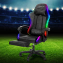 Artiss 6 Point Massage Gaming Office Chair 7 LED Footrest Black-7